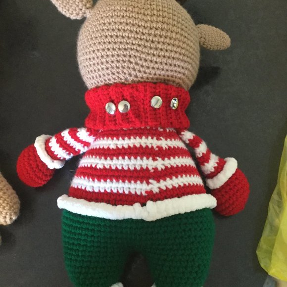 Crocheted handmade Reindeer stuffed animal 22" tall - Picture 5 of 5